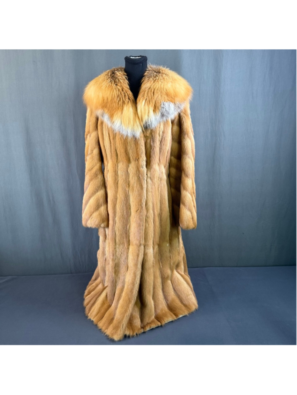 Vintage 70s Mink Fur Coat Women M Hurtig Fox Fur Collar Old Money Hollywood Glam - Picture 3 of 17